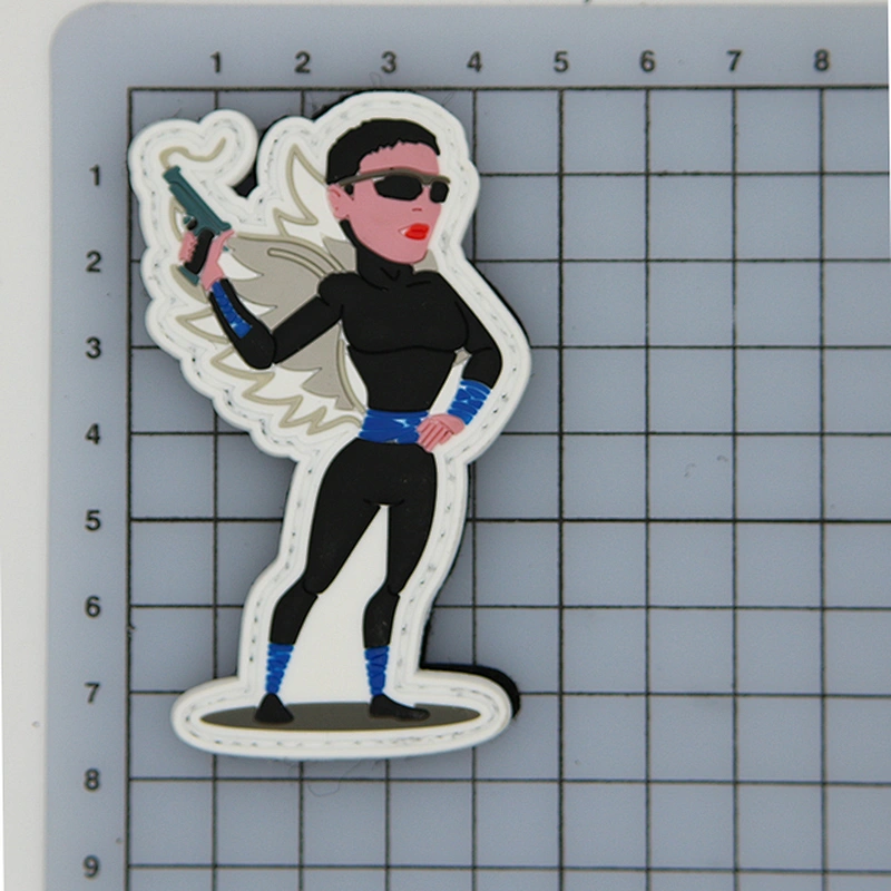 New Mens Creative Soft PVC Patch Velcro Backing For Cloths