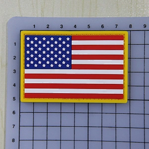 High Quality Soft Rubber Badges USA Flag Shoulder Patches For Clothing
