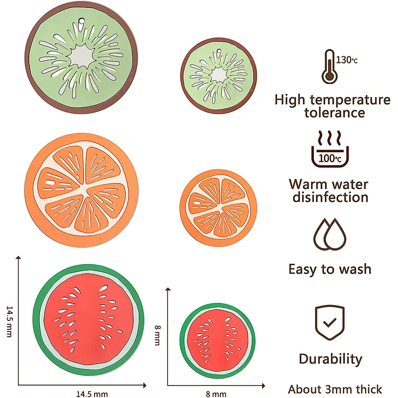 Coasters Heat-Resistant Creative Fruit Thickened Anti-Skid Durable Non-Slip Coffee Cup PVC Coaster