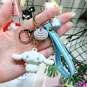 Cute 3D Blue Cinnamoroll Keychain Sanrio Cute Keyring Pendent Lovely Gift