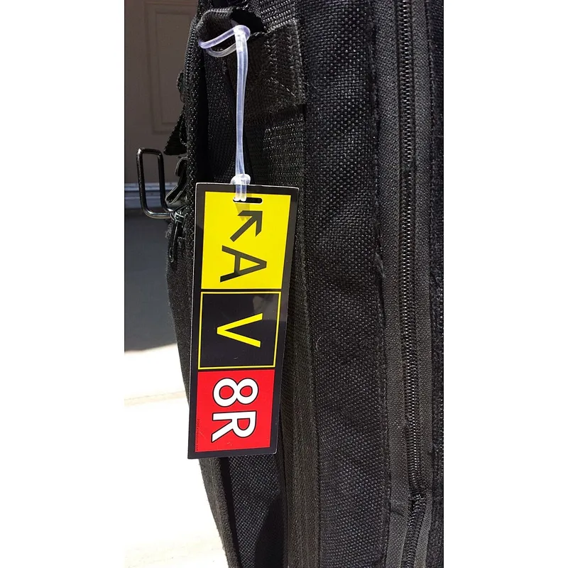 Crew PVC Luggage Tag and Bumper Sticker COMBO! AV8R 