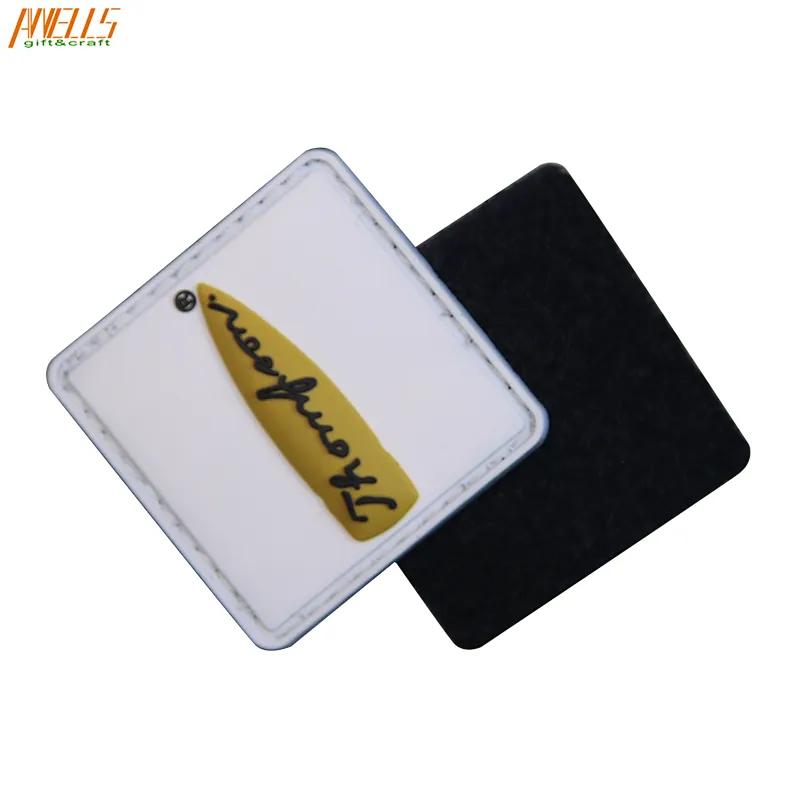 Small Size High Quality 2D Simple Logo PVC Badges Custom Rubber Patch