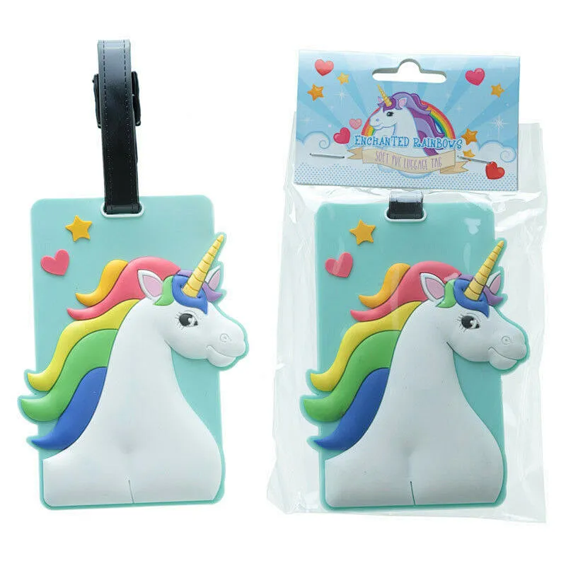 PVC Luggage Tag - Unicorn Mermaid Flamingo Cat - Holiday Gift Suitcase Address ID