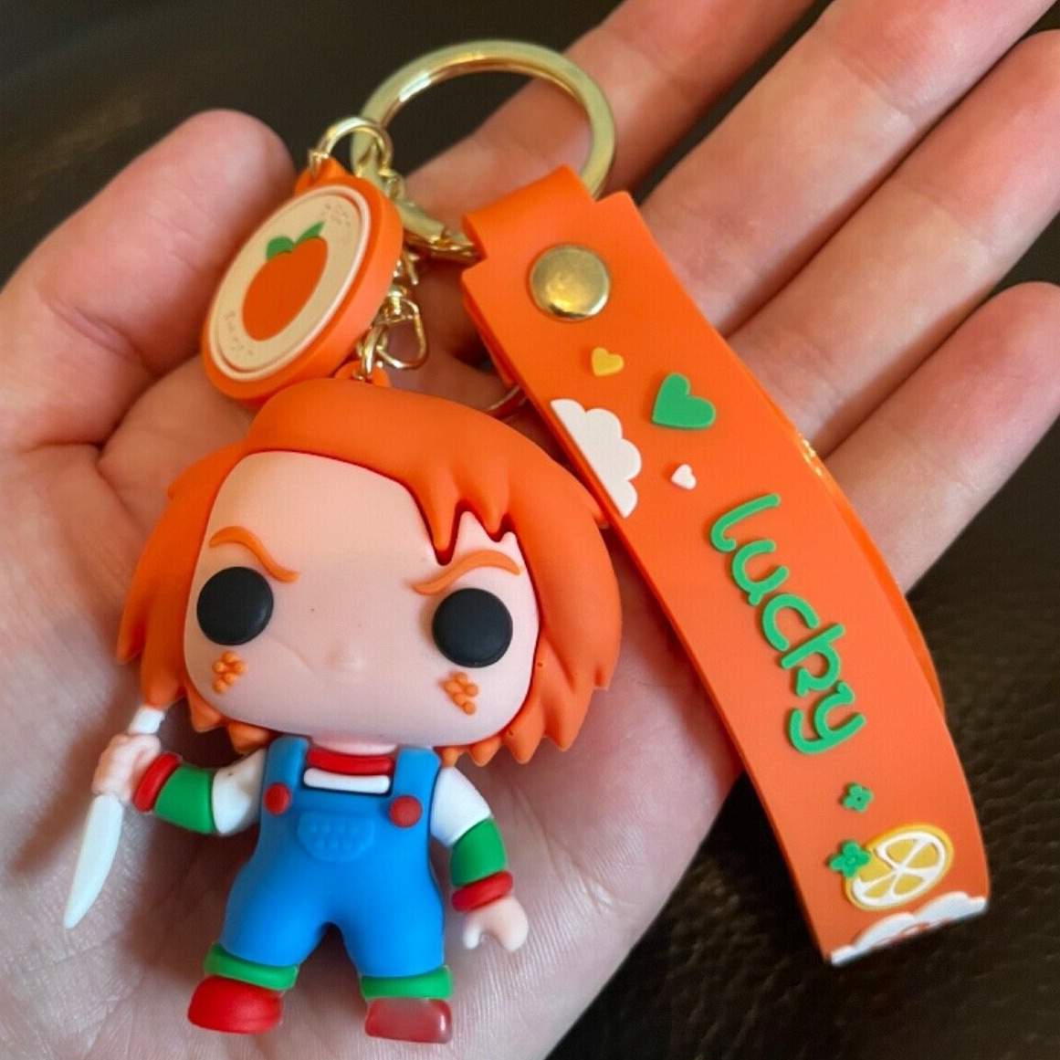Chucky Horror PVC Keyring 3D Keychain And Rubber Silicone Key chain