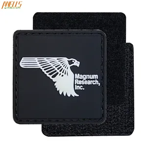 Owl Logo Customized PVC Patch Velcro Backing For Clothes Accessories