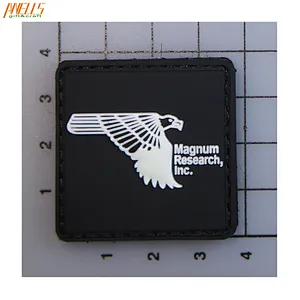 Owl Logo Customized PVC Patch Velcro Backing For Clothes Accessories