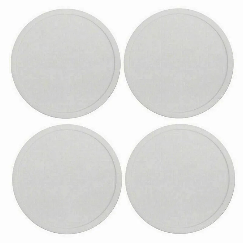 4pc Set Round White Silicone Coasters Non-slip Cup Mats Pad Drinks Table Glasses