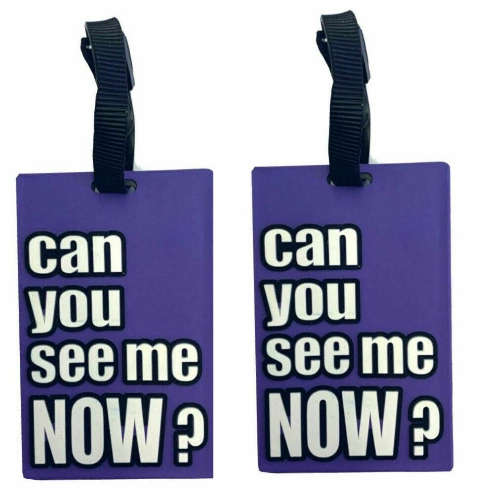 Silicone PVC Luggage Tags Labels Name Address ID Suitcase CAN YOU SEE ME