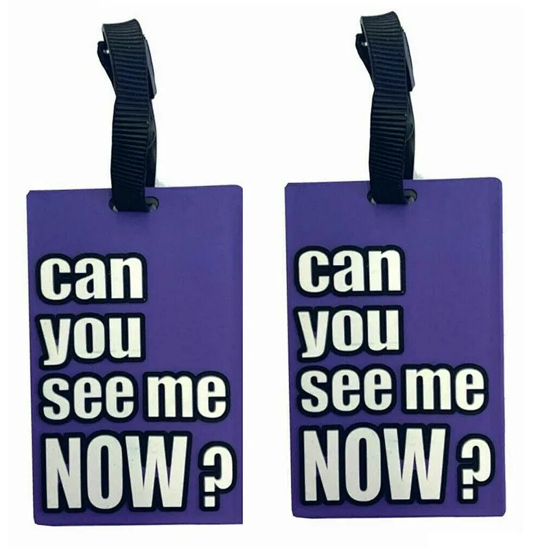Silicone PVC Luggage Tags Labels Name Address ID Suitcase CAN YOU SEE ME