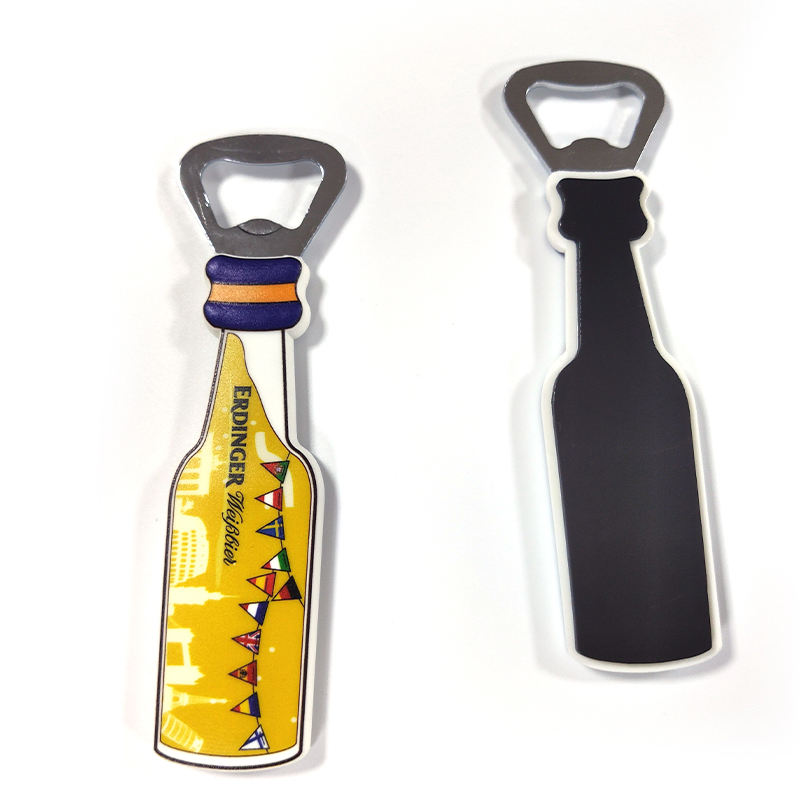 Customized multifunction bottle shape rubber PVC jar beer can fridge magnet bottle opener