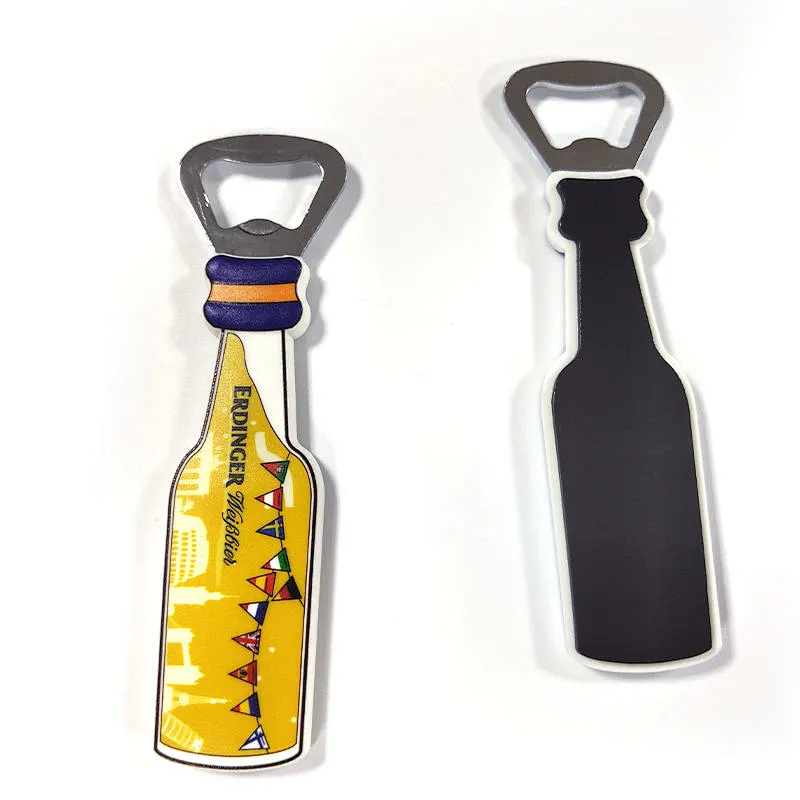 Customized multifunction bottle shape rubber PVC jar beer can fridge magnet bottle opener