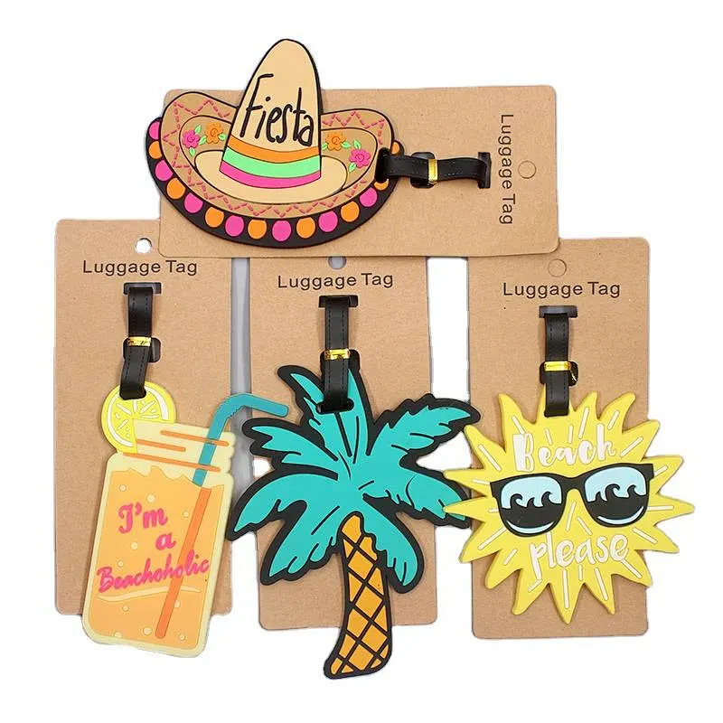 Id Card Waterproof bulk custom logo pvc rubber Silicone travel Luggage Tags