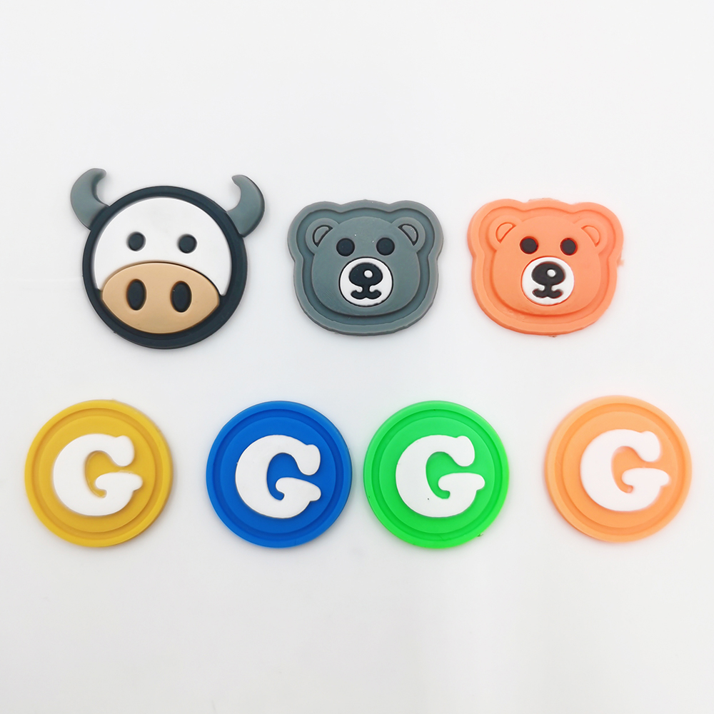 Custom Logo Flower Patch 3D Colorful Round Mini cute rubber PVC Patches