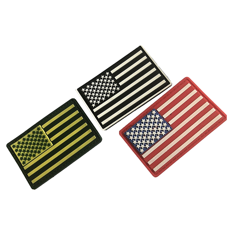 Custom Flag Logo Soft PVC Rubber US Army Military Patch for Uniforms