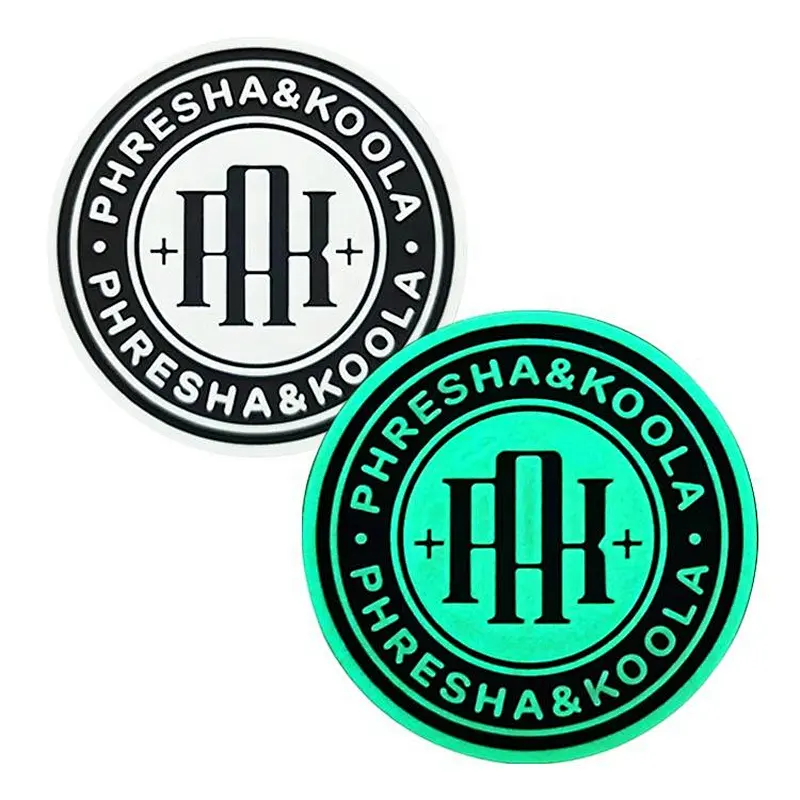 Soft Silicone Luminous Patch Sew on Label Embossed Fluorescent PVC Rubber Patch