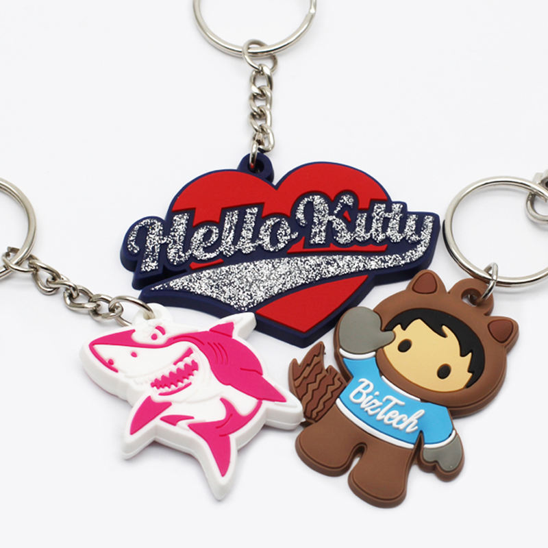 3D Cartoon Cute Doll PVC Keychain custom shaped soft rubber pvc keychain with your logo name