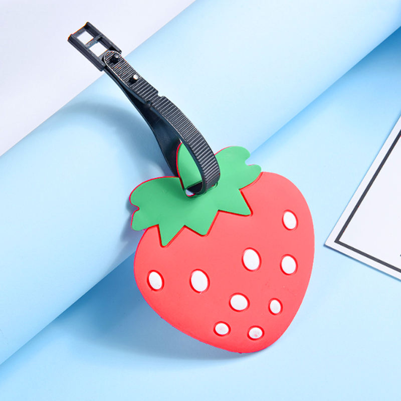Wholesale Custom fruit pineapple funny airplane silicone travel rubber soft pvc luggage tag