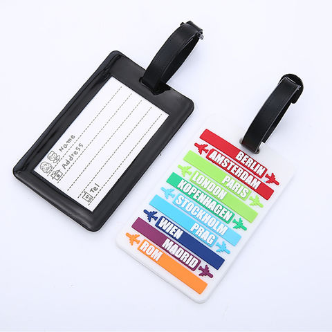 Customized 3D soft rubber bag tag/ pvc luggage tag
