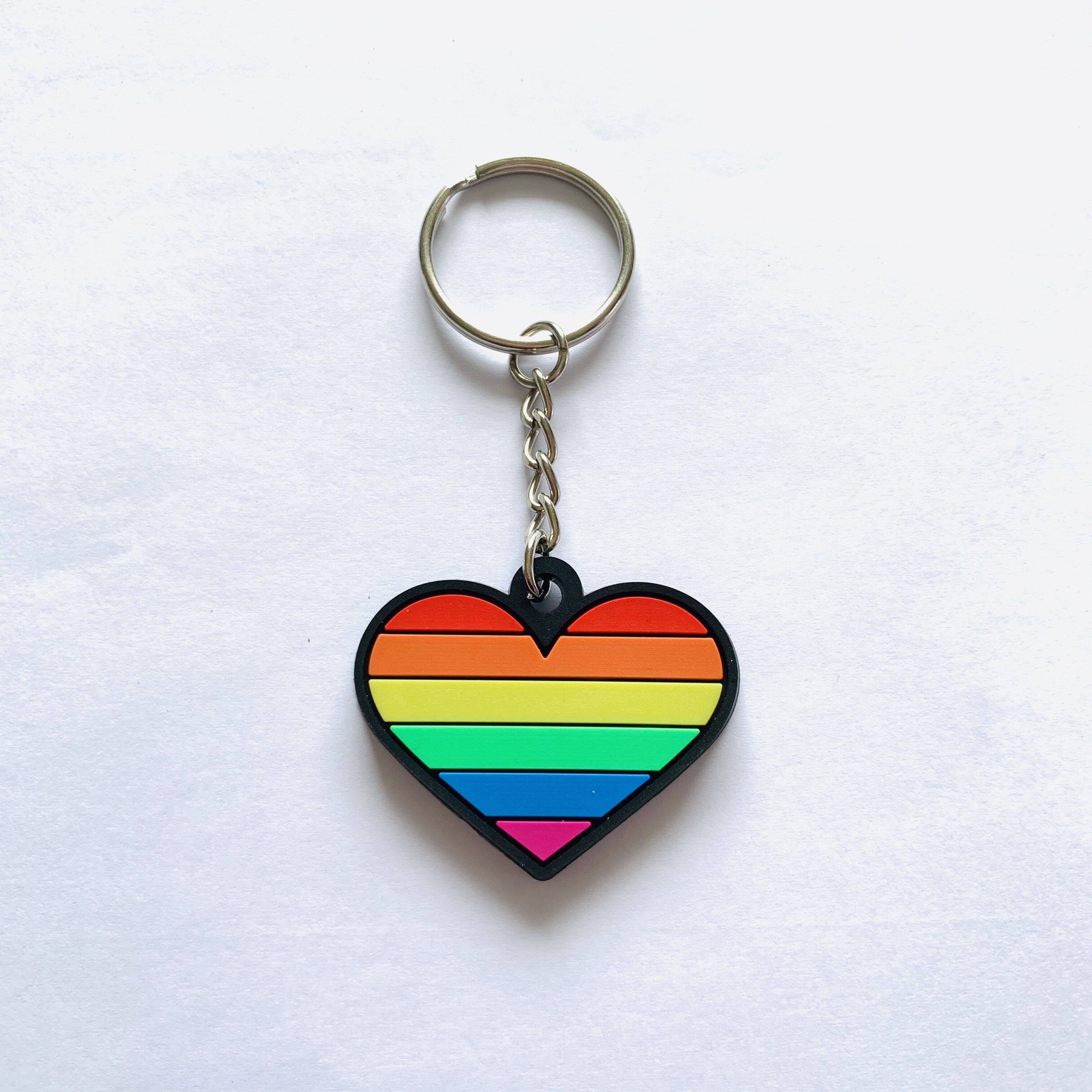 Custom PVC Keyring Rainbow Rubber Keychain