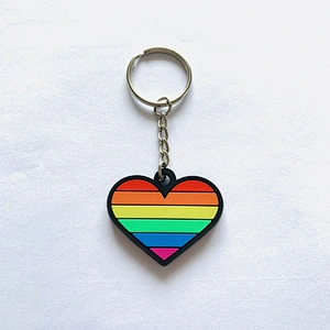 Custom PVC Keyring Rainbow Rubber Keychain