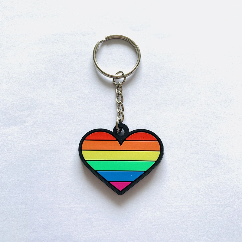 Custom PVC Keyring Rainbow Rubber Keychain