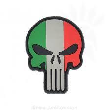 Italian flag Skull Punisher PVC Patch