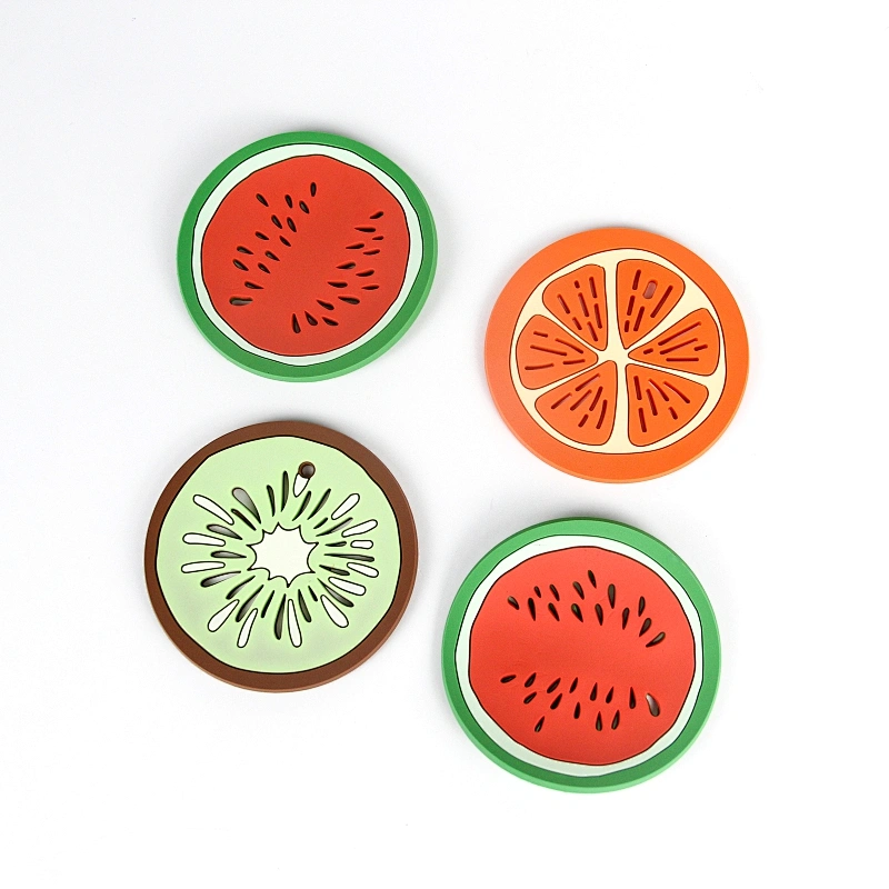 Cute rubber coaster custom lovely PVC rubber patch rubber label