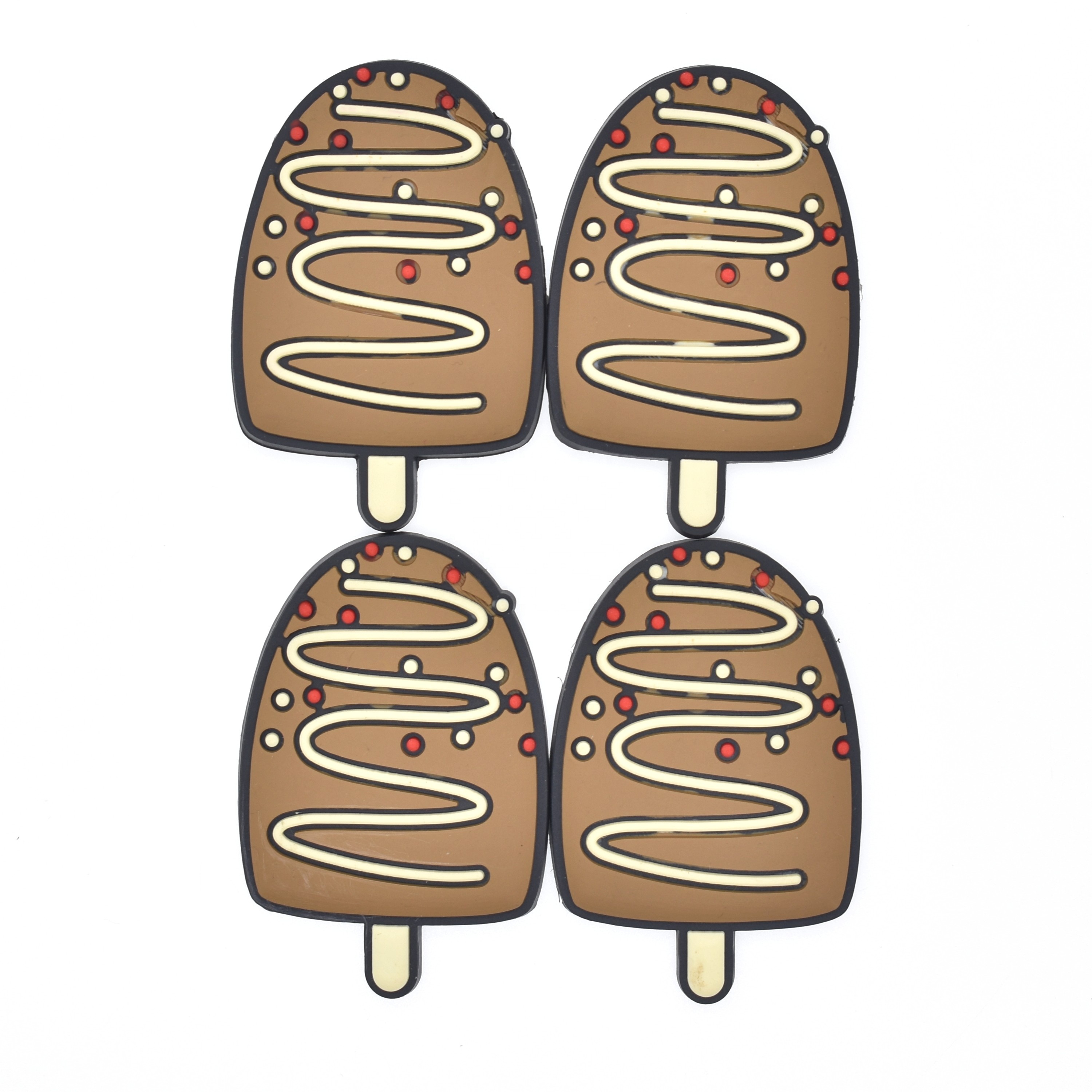 3D Pvc ice cream Logo Rubber PVC Logo Hook Patch