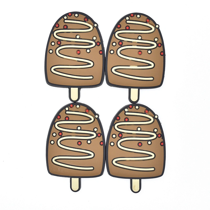 3D Pvc ice cream Logo Rubber PVC Logo Hook Patch