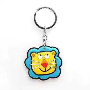 New Design High Quality Lion Pattern PVC Keychain for Promotion Gift