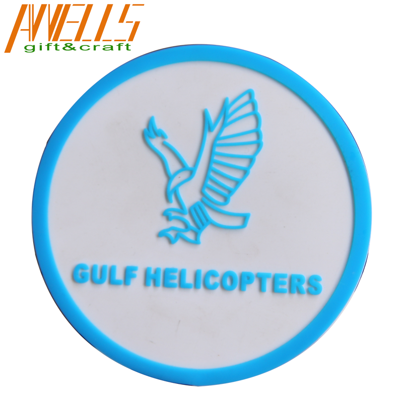 Custom Design Wholesale Round Colorful PVC Rubber Coaster Cup Mat