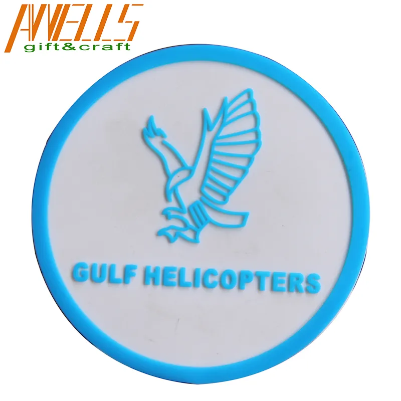 Custom Design Wholesale Round Colorful PVC Rubber Coaster Cup Mat