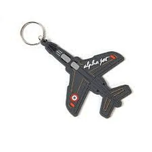 Alpha Jet shape plane rubber pvc keychain