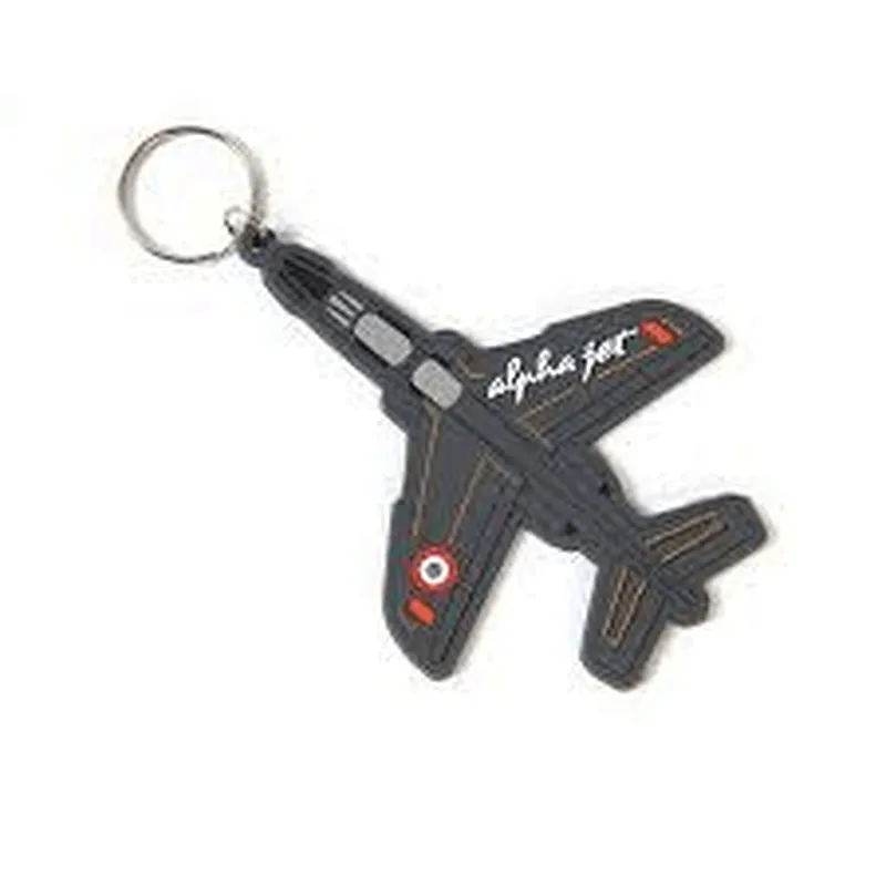 Alpha Jet shape plane rubber pvc keychain