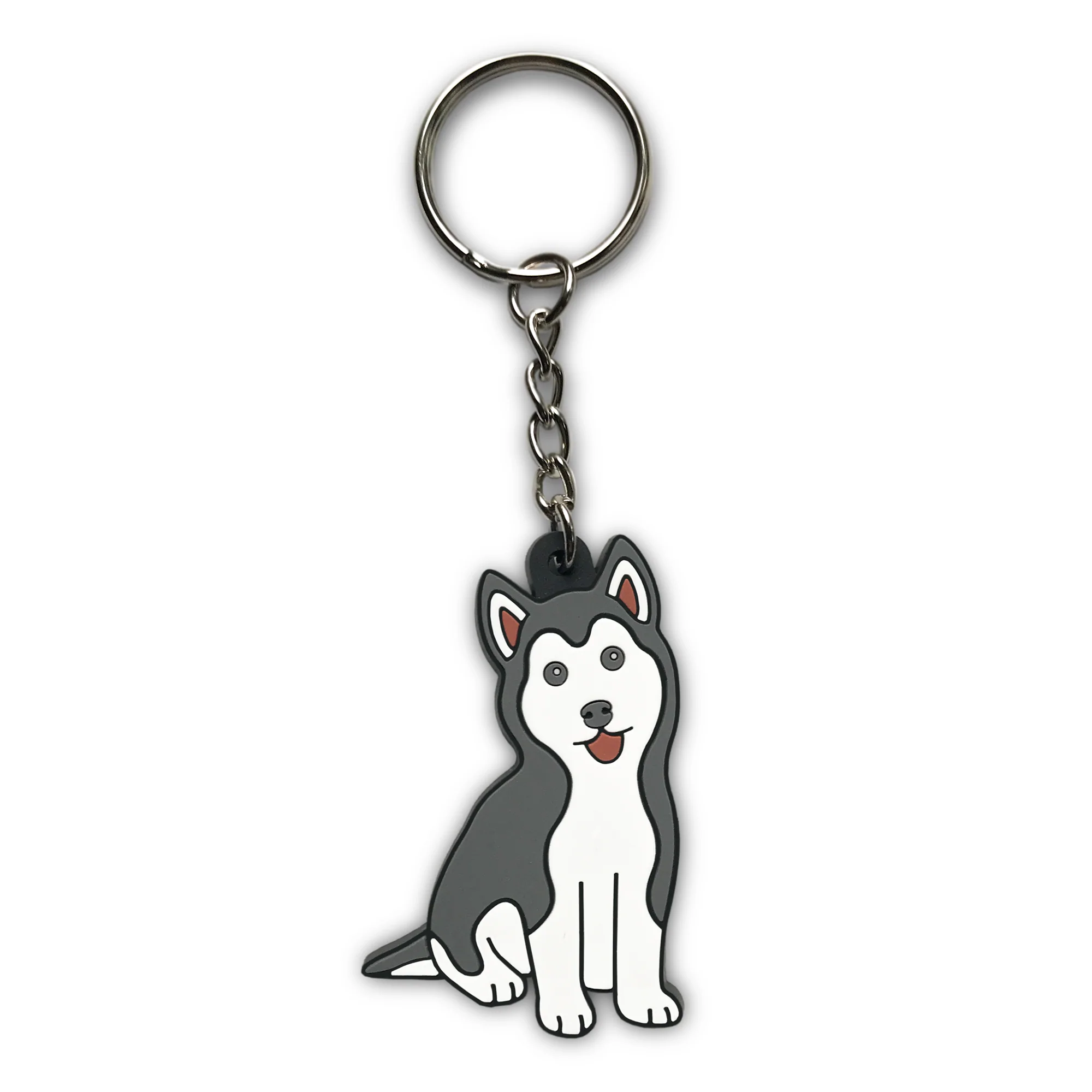 custom key ring make your own husky Puppy Soft PVC rubber cartoon Keychains