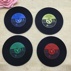 Soft Pvc Rubber Record Coaster,Cd Coaster Cup Mat Pvc Coaster Accept Customize Printing Logo