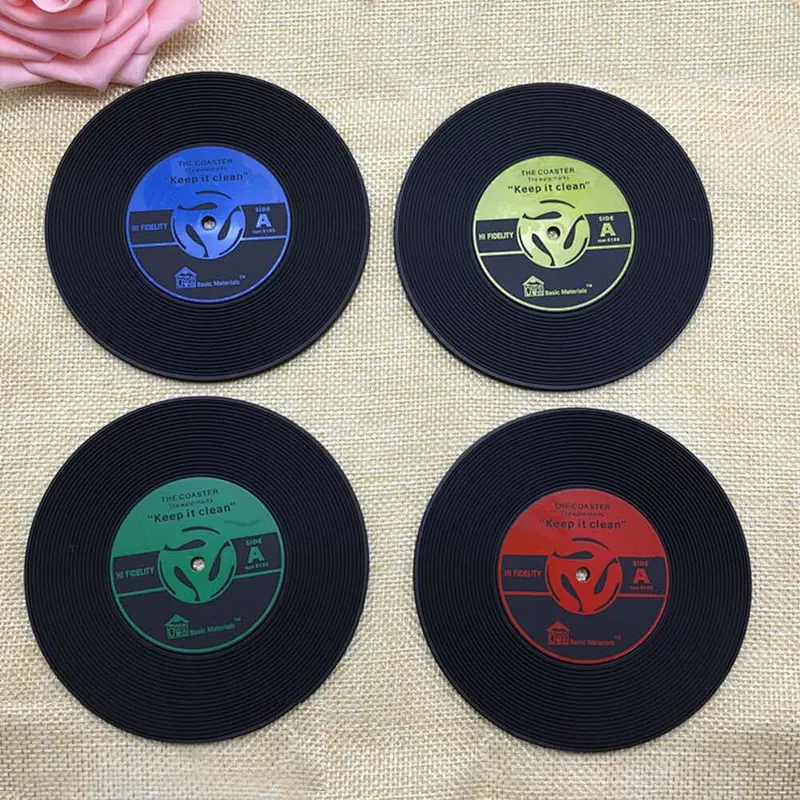 Soft Pvc Rubber Record Coaster,Cd Coaster Cup Mat Pvc Coaster Accept Customize Printing Logo