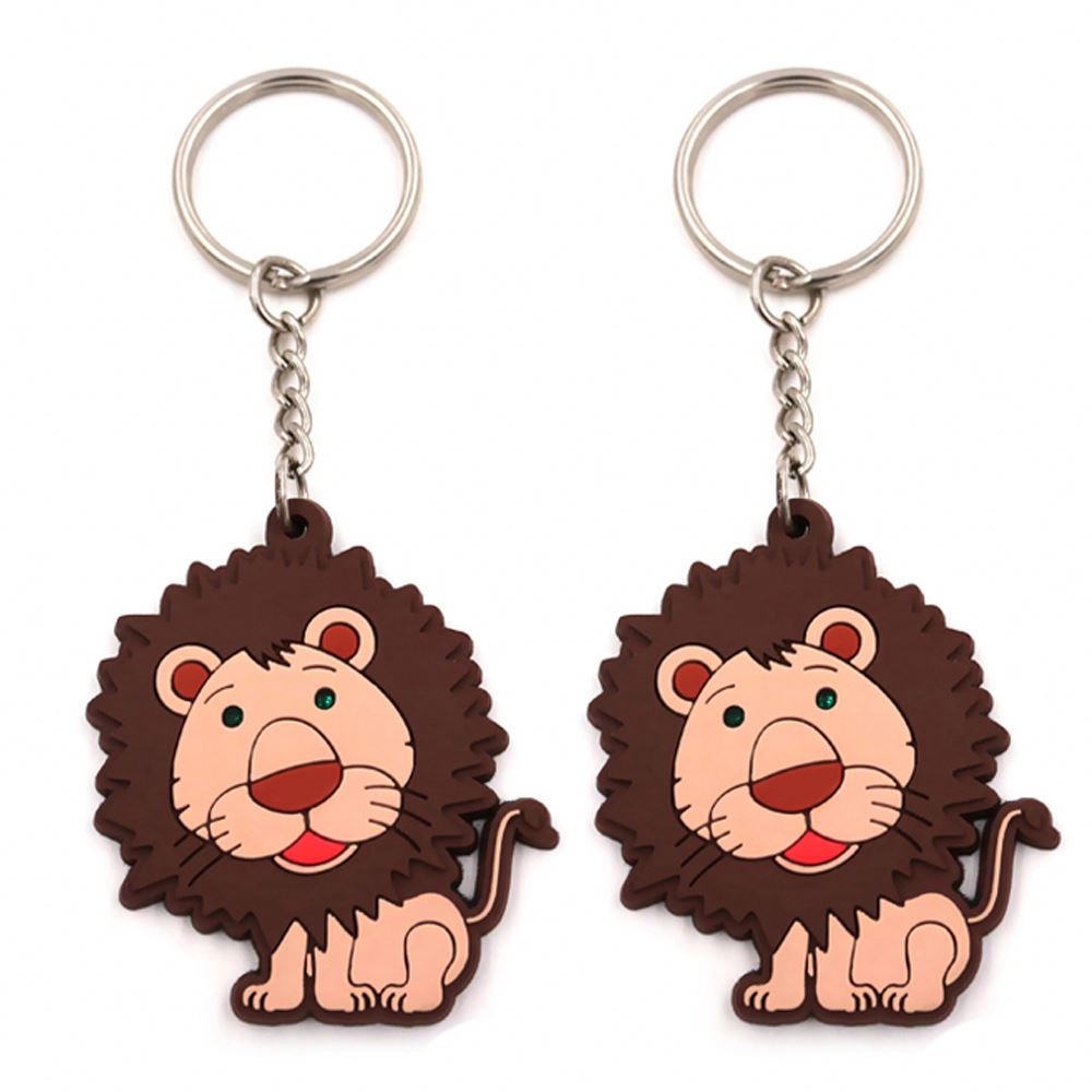 New Design High Quality Lion Pattern PVC Keychain for Promotion Gift
