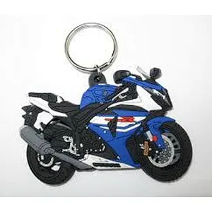 Wholesale High Quality Customized Fashion Motor Racing PVC rubber Keychains in Cool Style