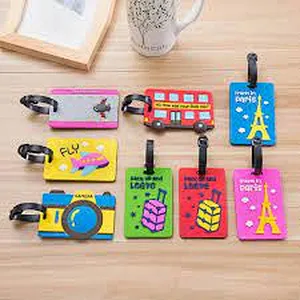 Manufacture cartoon PVC custom 3D soft PVC Travel luggage tags Name tag Boarding cards for bag