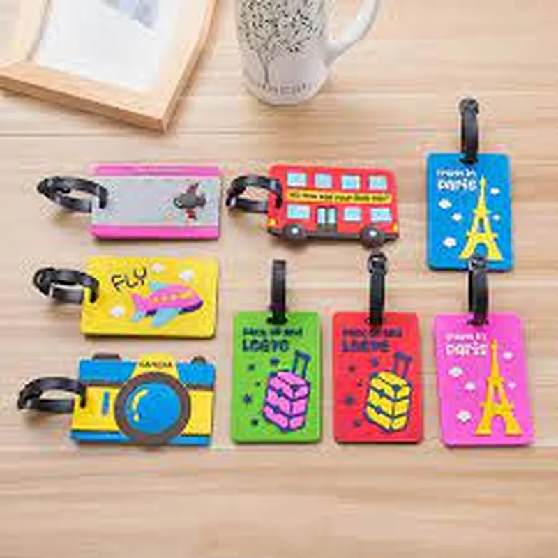 Manufacture cartoon PVC custom 3D soft PVC Travel luggage tags Name tag Boarding cards for bag