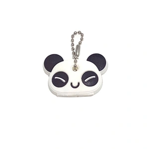 Promotional cheap custom shaped panda key chain cute plastic rubber soft pvc keychain