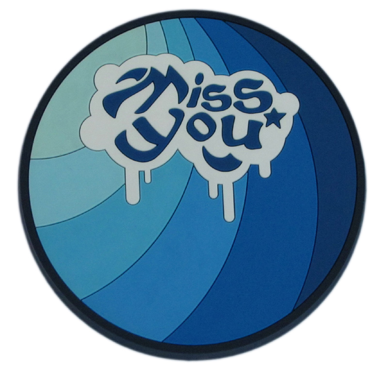 miss you rubber coaster pvc tea cup coaster