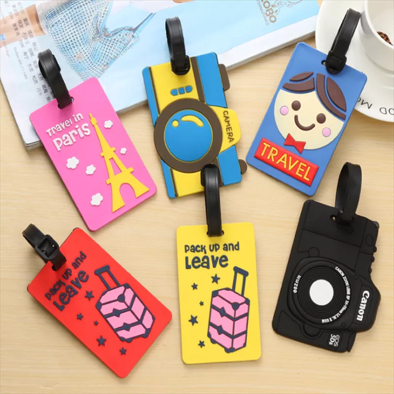 3D name logo Travel Soft Silicone Rubber Pvc Airplane Luggage Tag
