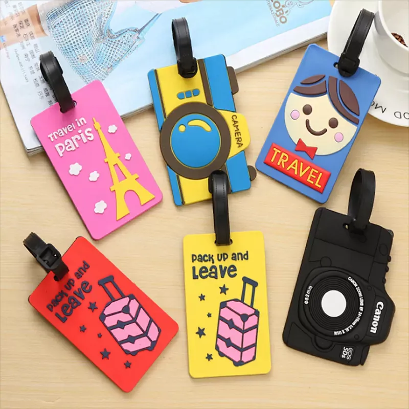 3D name logo Travel Soft Silicone Rubber Pvc Airplane Luggage Tag
