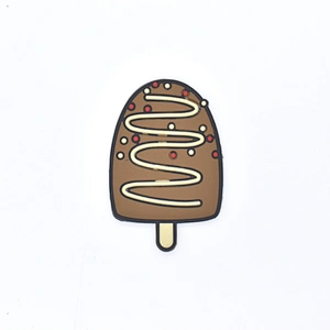 3D Pvc ice cream Logo Rubber PVC Logo Hook Patch