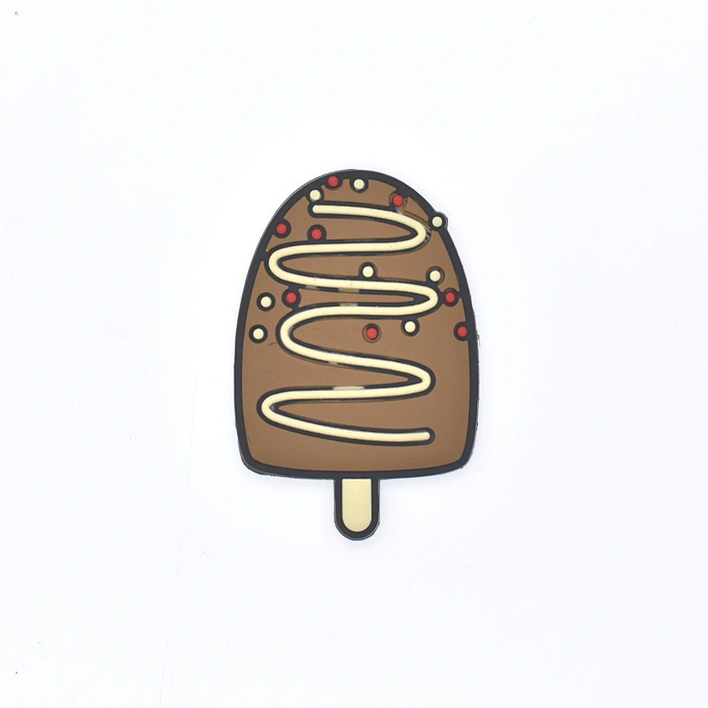 3D Pvc ice cream Logo Rubber PVC Logo Hook Patch