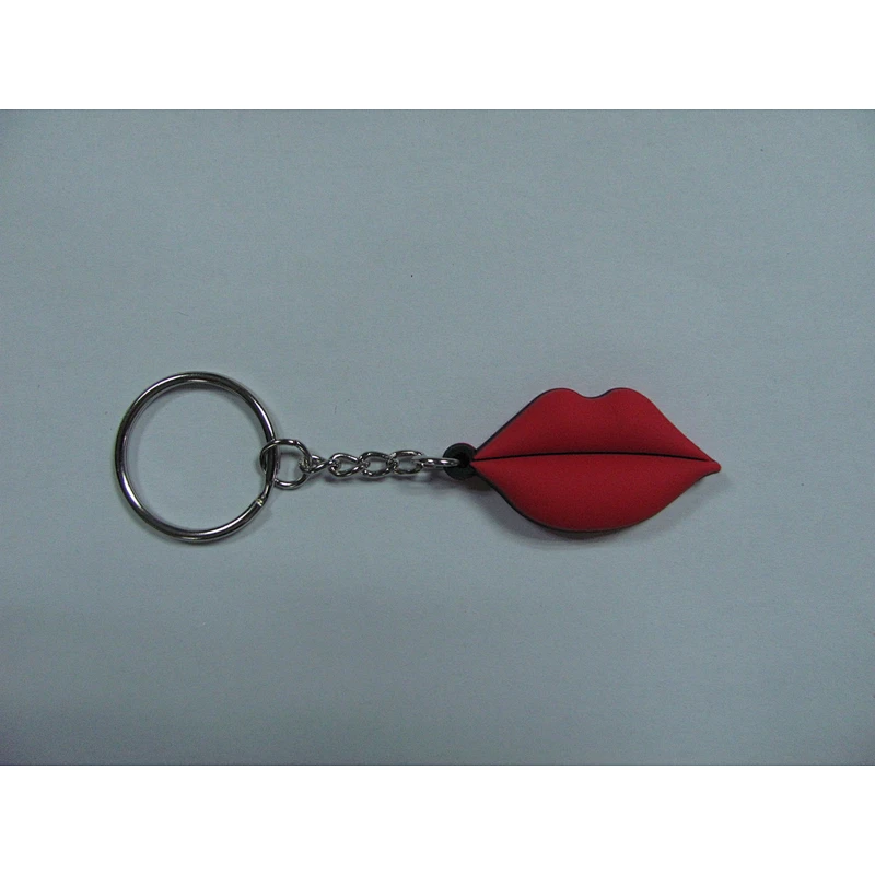 sexy lips soft PVC motel souvenir kiss keychains
