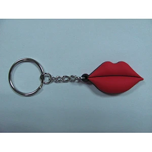 sexy lips soft PVC motel souvenir kiss keychains