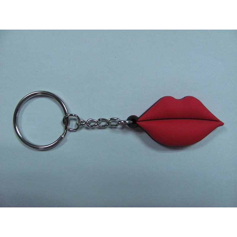 sexy lips soft PVC motel souvenir kiss keychains